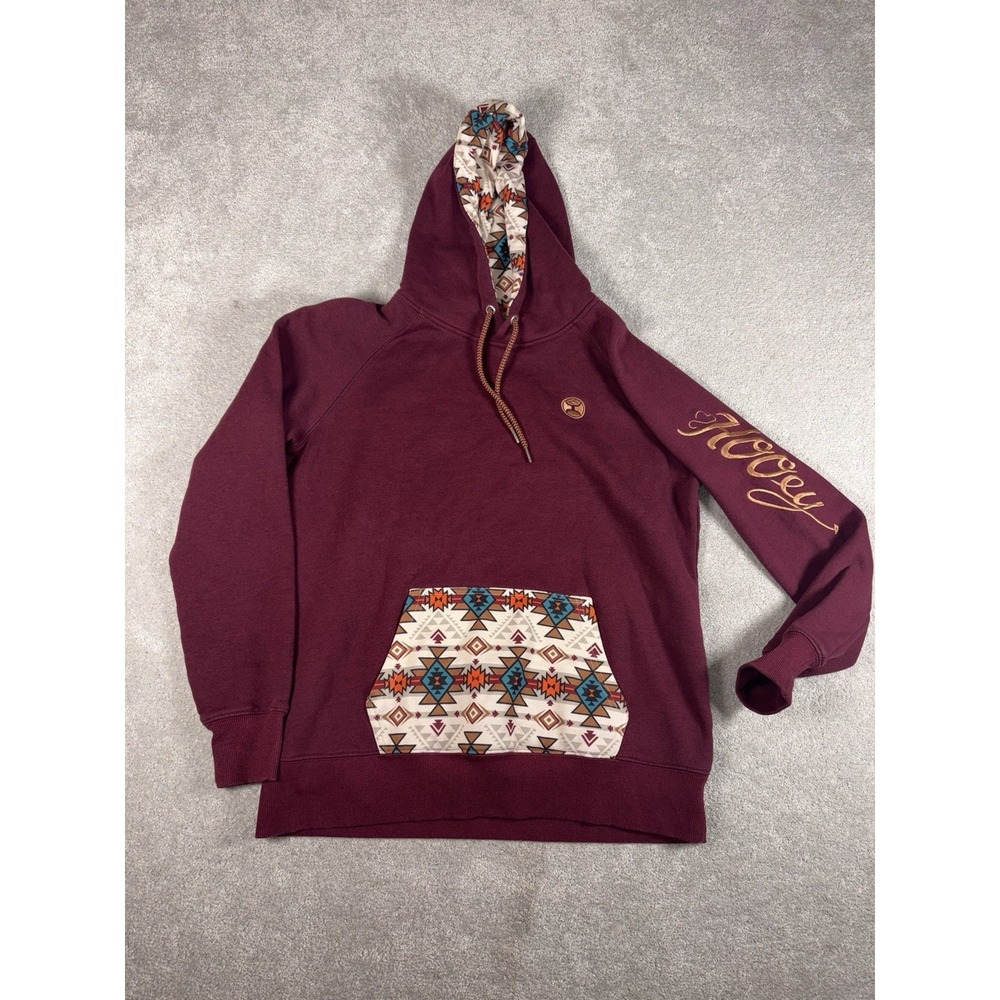 Hooey Veracruz Maroon hoodie featuring‎ an Aztec print pocket L